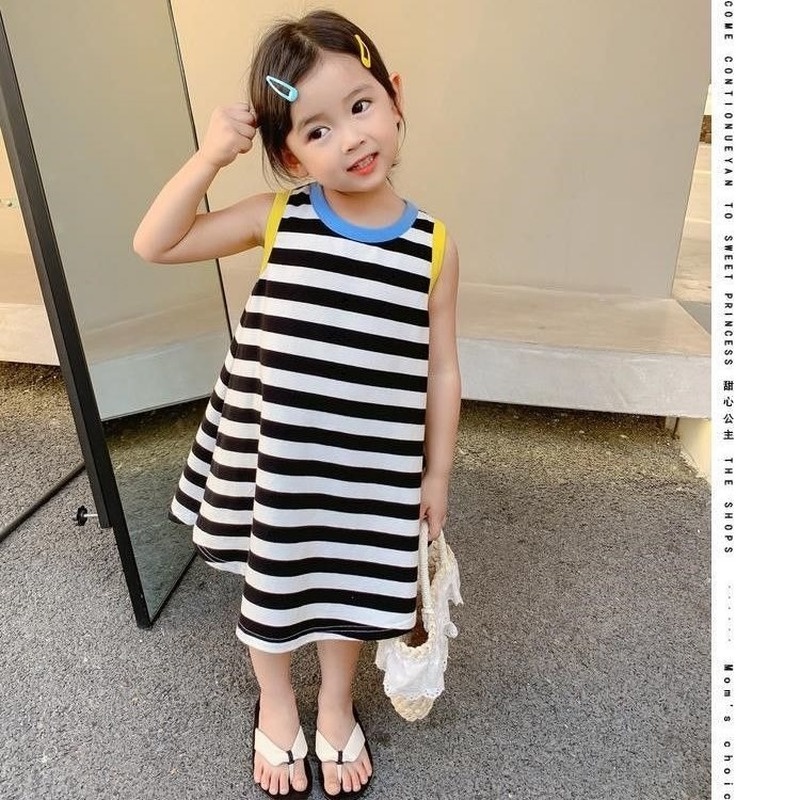 (MớI) Đầm SáT NáCh Kẻ SọC Cho Bé GáI