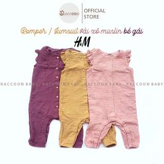 [0-4Y | 4-18KG] Bộ đồ liền thân Jumsuit / Romper bé gái vải xô muslin H&M