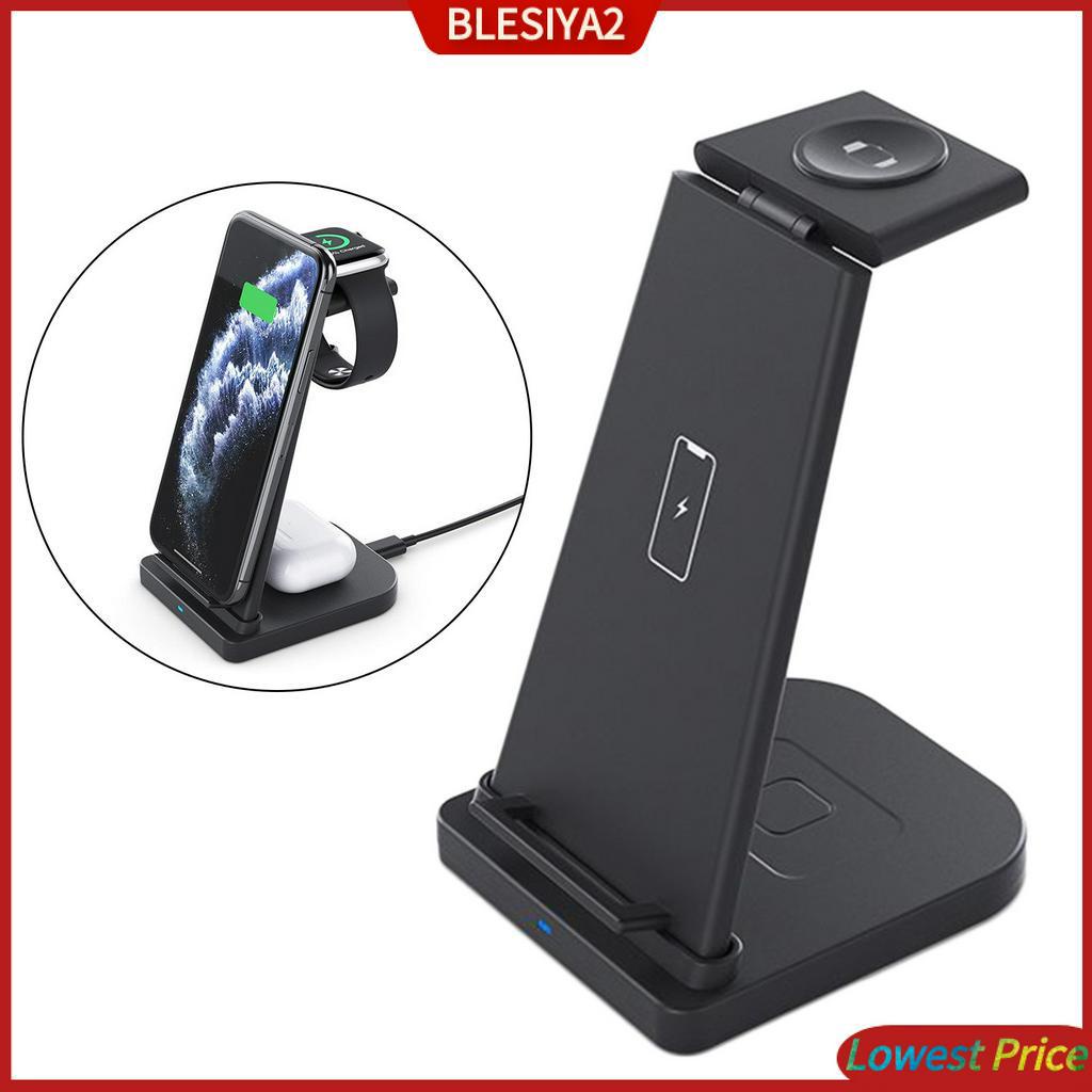 Detachable 3in1 Wireless Charger for Smartphone Smart Watch Headset Black