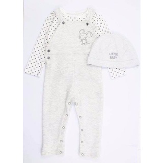 Set yếm 3 món xuất xịn Lupilu - Xám Trắng