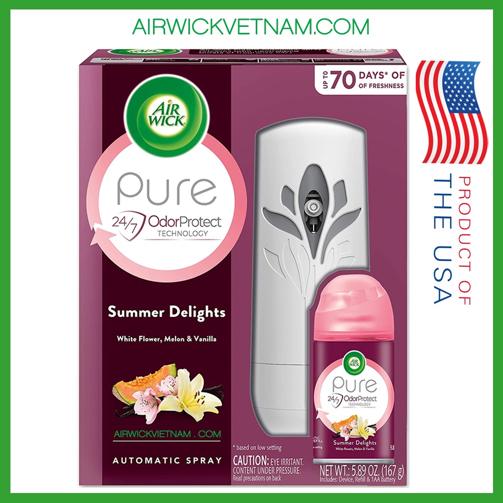 Bộ Xịt Phòng Tự Động Tinh Dầu Mỹ Air Wick Freshmatic Ultra Automatic Summer Light