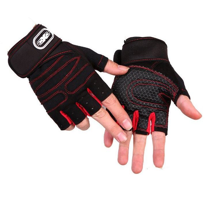 Găng tay bao tay thể thao tập gym đi phượt xe máy du lịch cụt ngón có bao đệm lưới cực êm Bodysport