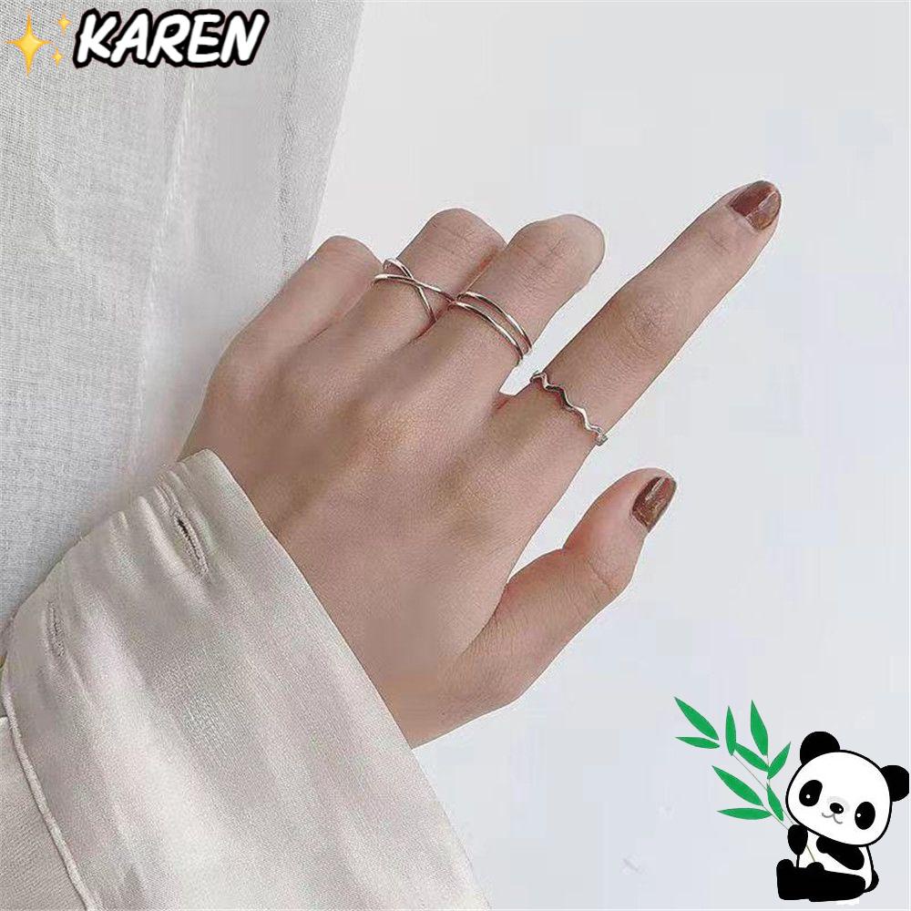 Set 3 Nhẫn Nữ Thiết Kế Tối Giản Thời Trang