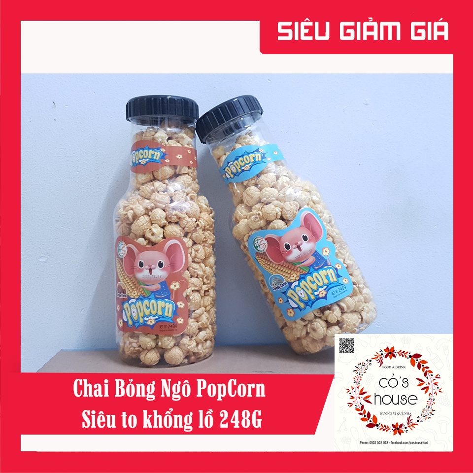 Chai Bỏng Ngô PopCorn Siêu to khổng lồ 248G