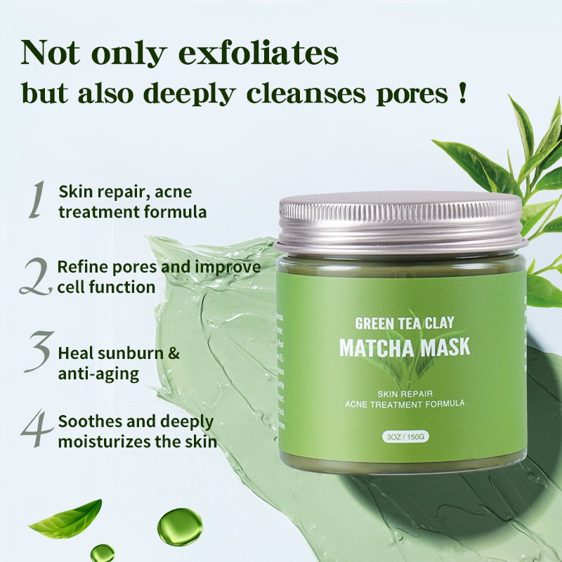 Mặt nạ đất sét trà xanh LIYAL'AN thành phần tự nhiên cao cấp dưỡng ẩm giải độc hiệu quả 150g