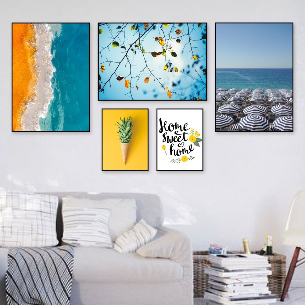 Tranh treo tường canvas Sweet Summer decor trang trí phòng khách, phòng ngủ &amp; cầu thang có khung cao cấp khổ lớn 40x60