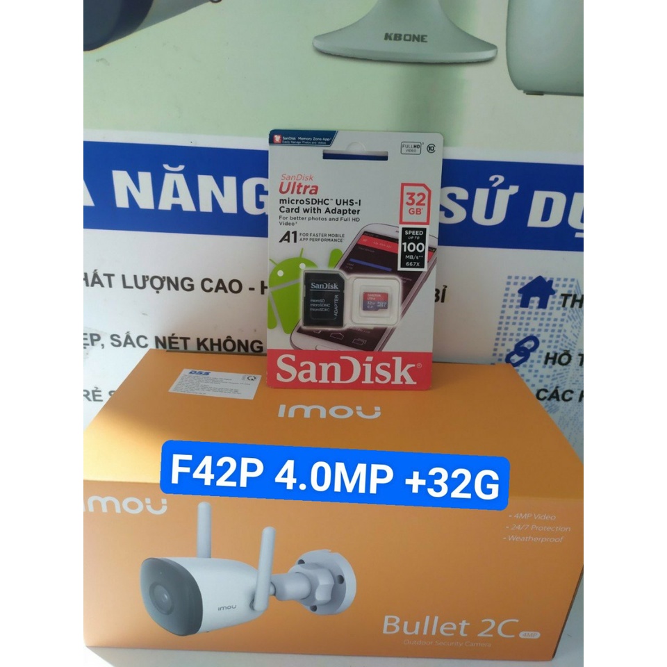 Camera IMOU F42P/F22P độ phân giải 4.0MP/2.0MP Ngoài trời chống nước, chính hãng fullbox 100%