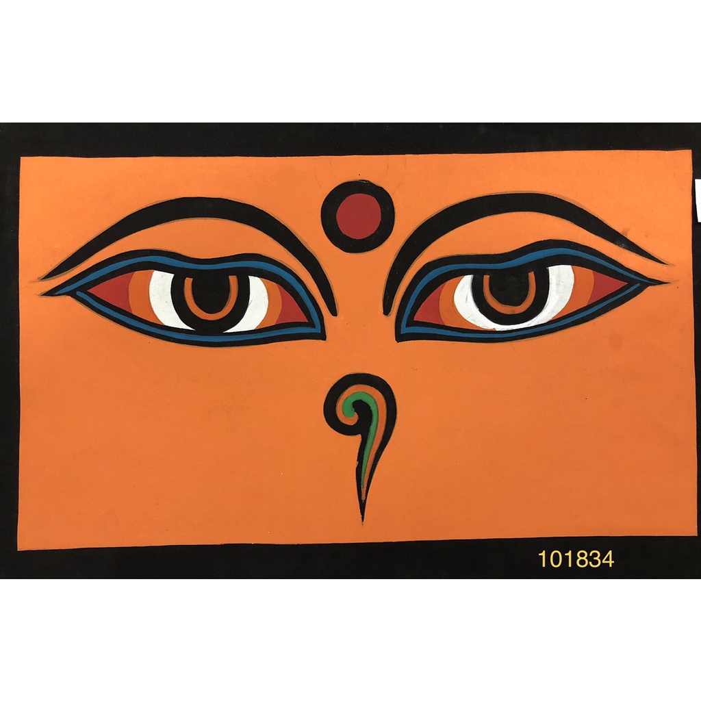 Tranh Mandala [Kim Cương Hỷ Lạc] Hình Mắt Phật Vẽ Tay Nepal