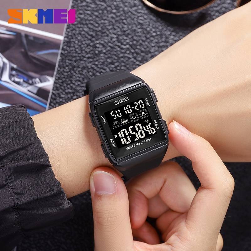 Đồng Hồ Điện Tử SKMEI Chống Thấm Nước Hiển Thị Đèn LED Cho Nam