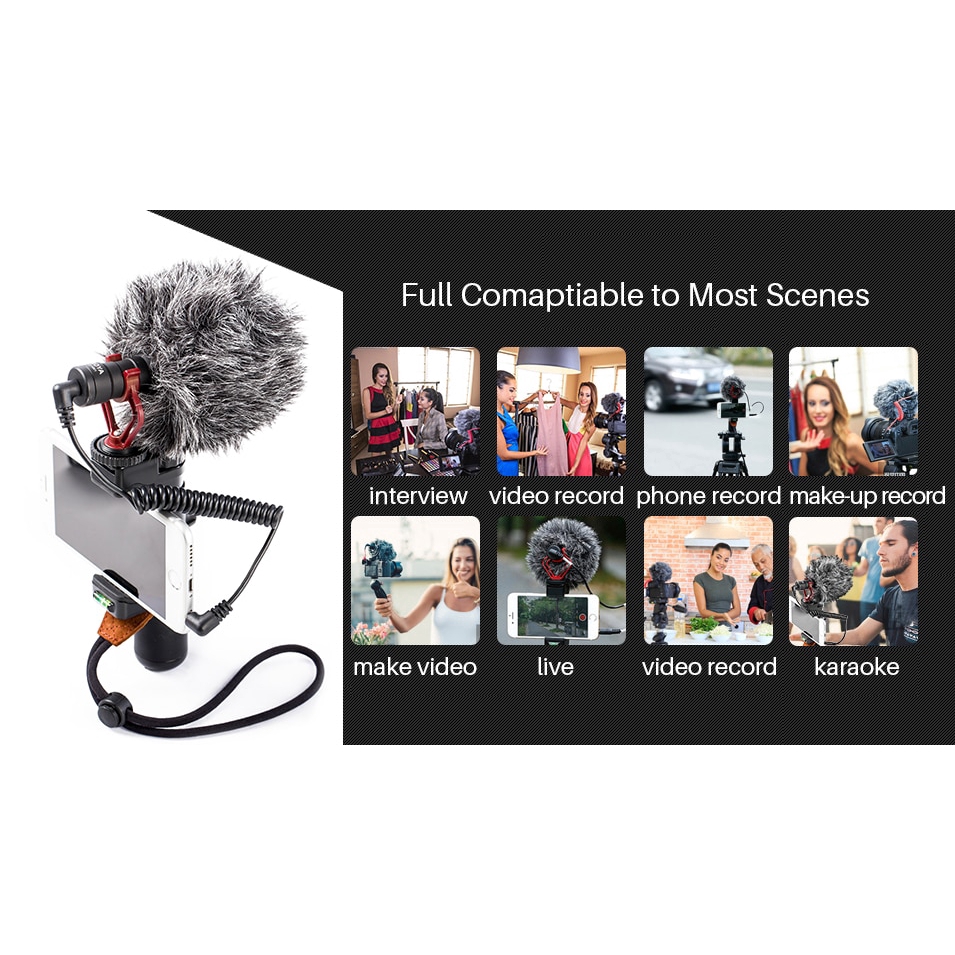 BOYA BY-MM1 microphone set for DSLR camera / smartphone / Osmo Pocket / iPhone video recording Youtube