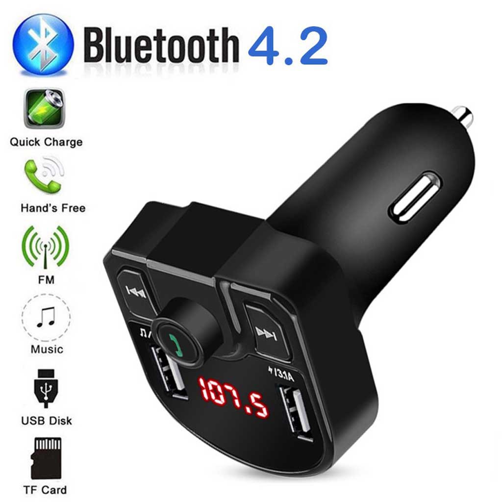 Tẩu Nghe Nhạc Bluetooth Nghe Nhạc MP3 Cho Ô Tô, Tẩu Nghe Nhạc Ô Tô Kiêm Sạc Nhanh Đa Năng