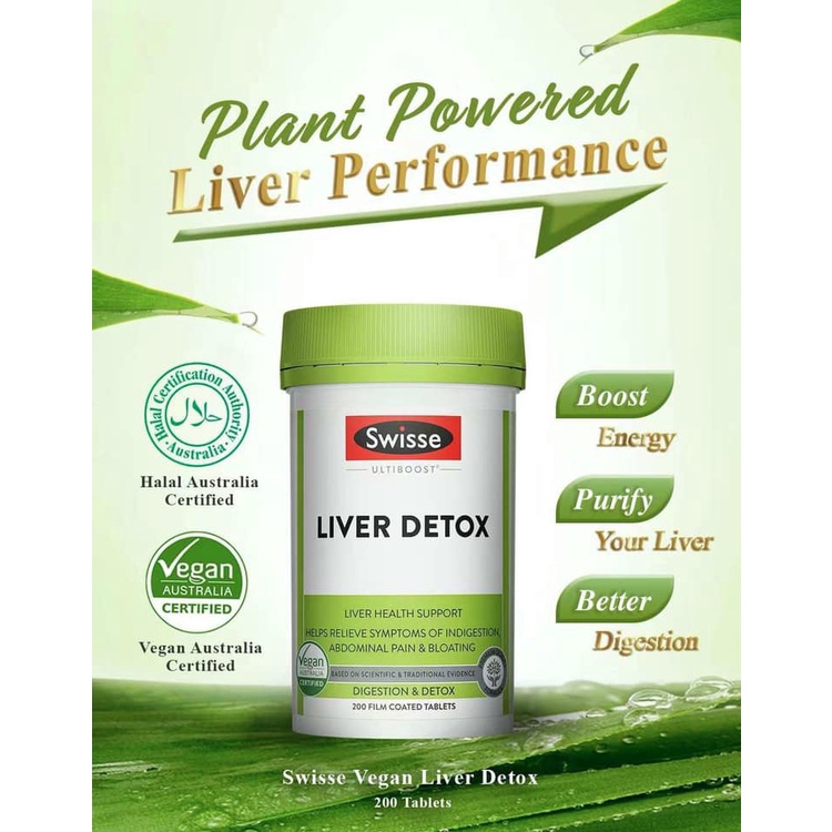 Viên uống Swisse Ultiboost Liver Detox, Úc (60 + 120 viên) bổ gan và hỗ trợ thải độc gan, giảm bớt khó tiêu