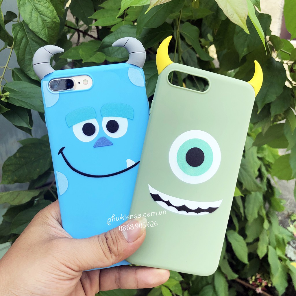 Ốp lưng iphone Cặp đôi nhà Monster - ỐP lưng XƯỞNG QUÁI VẬT gắn sừng - Ốp Iphone dt01