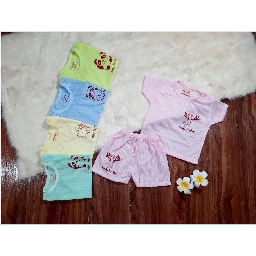 [Quá đẹp] Combo 5 bộ quần áo cotton giấy (mẫu trơn) cho bé mặc hè cực chuẩn