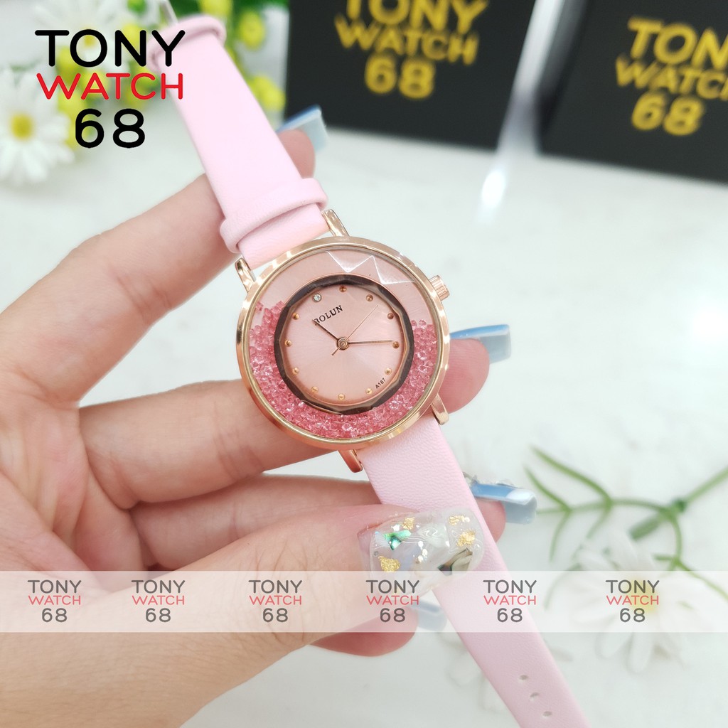 [Mã 44FASHIONSALE1 giảm 10K đơn 50K]Đồng hồ nữ đeo tay Bolun đẹp chính hãng dây da chống nước 3ATM Tony Watch 68