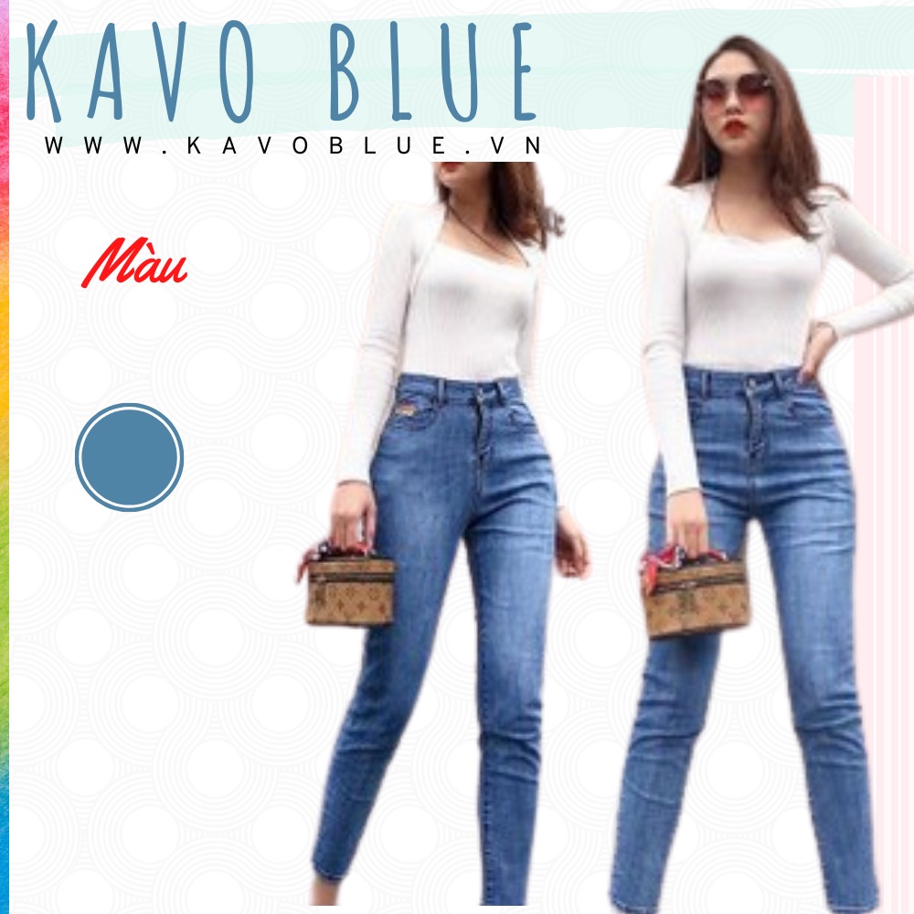 Quần Bò Nữ KAVO BLUE Dáng Baggy Co Giãn 4 Chiều Chất Dày Dặn BY81.81