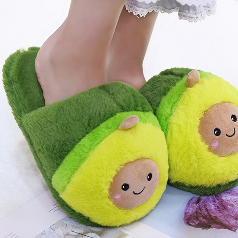 Youyo Dép Bông Đi Trong Nhà Ấm Áp Hình Quả Bơ Hoạt Hình Vui Nhộn Đáng Yêu Thời Trang Cho Nữ