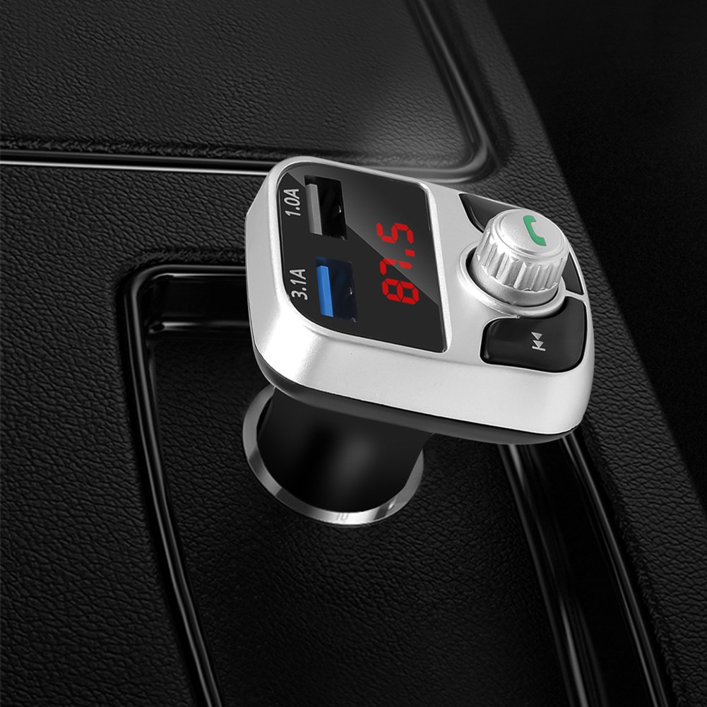 Tẩu Sạc Nhanh Không Dây Kiêm Máy Nghe Nhạc Mp3 Bluetooth 3.1a Cho Xe Ô Tô
