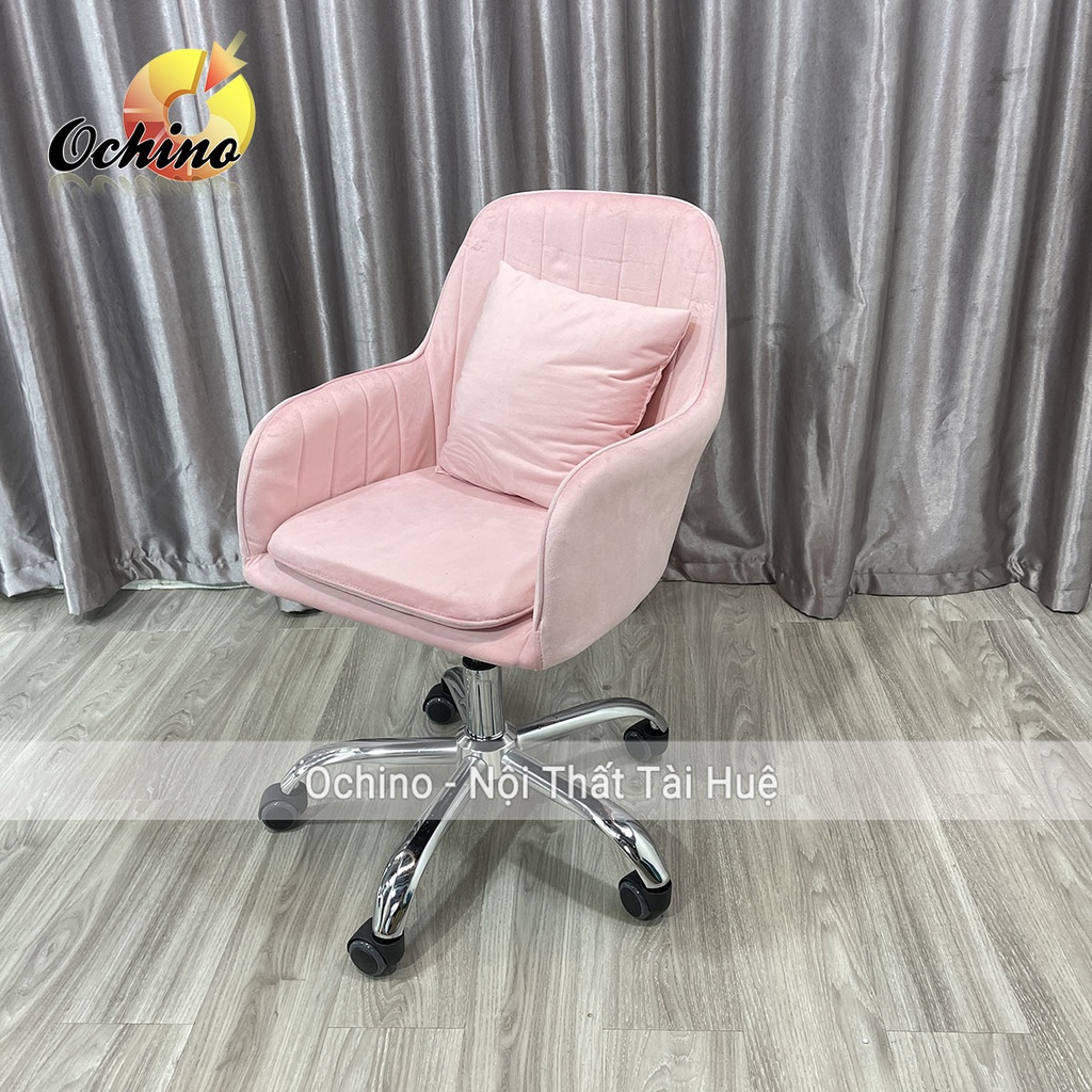 Ghế Trang Điểm Xoay, Ghế Makeup Chuyên Nghiệp Kiểu Dáng Châu Âu Mẫu Vẫn Sò Cao Cấp Nâng Hạ 40-55 Và Xoay 360 Độ (Ảnh Thậ