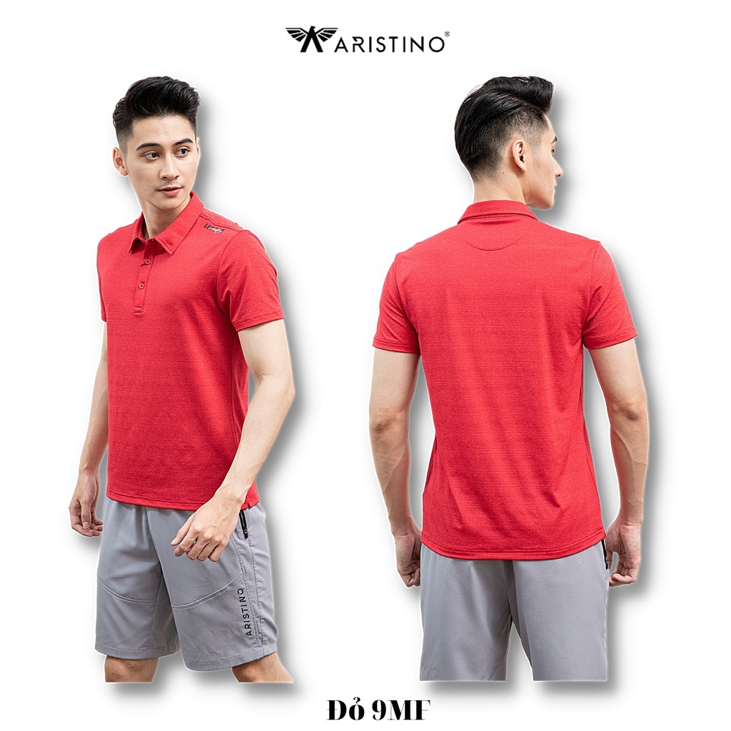 Áo Thun Polo Nam Nam ARISTINO Trơn Cổ Bẻ Vai In Cách Điệu Thoáng Mát APS055S1