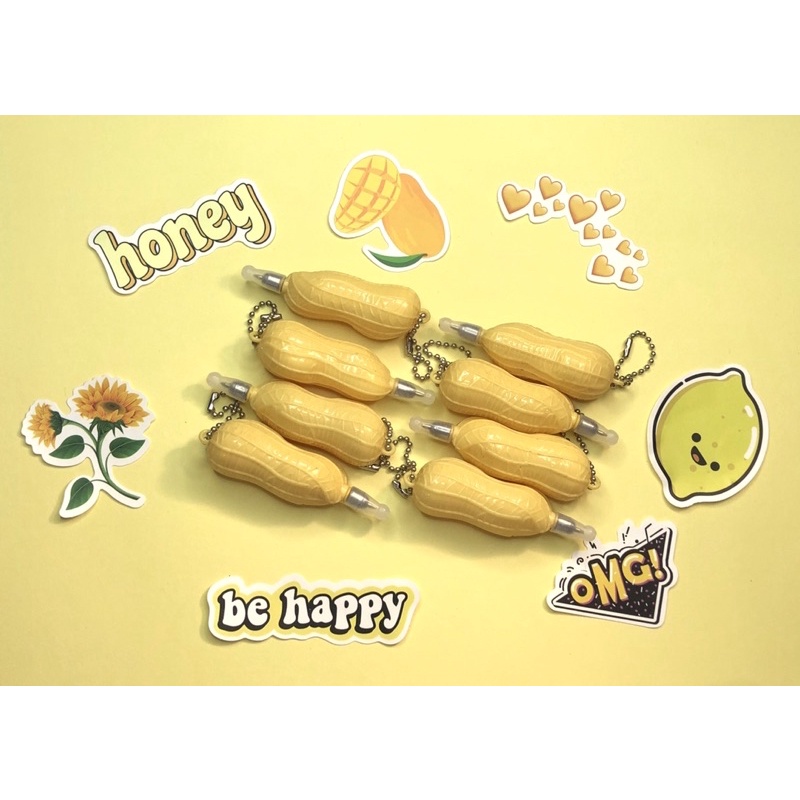 A16 Bút bi móc khoá hình đậu phộng , bút hình lạc ngộ nghĩnh