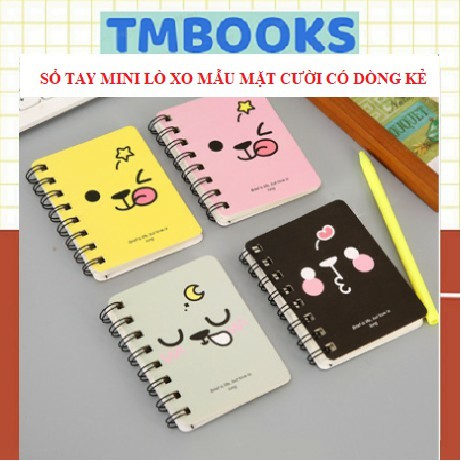 [Free Ship Đơn 50k ]Sổ tay cute mini lò xo ghi chép kế hoạch, công thức, từ vựng họa tiết mặt cười cute - Sổ tay TMBOOKS