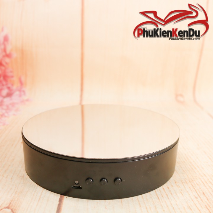 Bàn xoay, đế xoay 360, size 14CM,15CM, tải 3KG,4KG, xoay mô hình, đồng hồ, trang sức, nước hoa, dùng pin sạc + điện5v