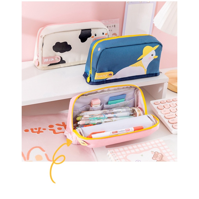 Hộp Đựng Bút Vải Canvas Cute,Hộp Đựng Bút Đa Năng