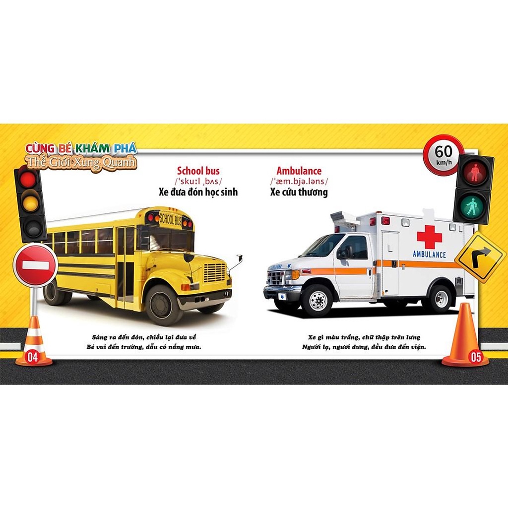 Sách - Cùng Bé Khám Phá Thế Giới Xung Quanh - Phương Tiện Giao Thông - Sách Song Ngữ