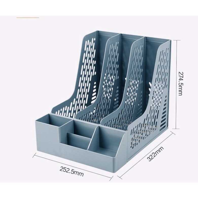Giá đựng tài liệu 3 ngăn kèm khay để bút văn phòng 5680