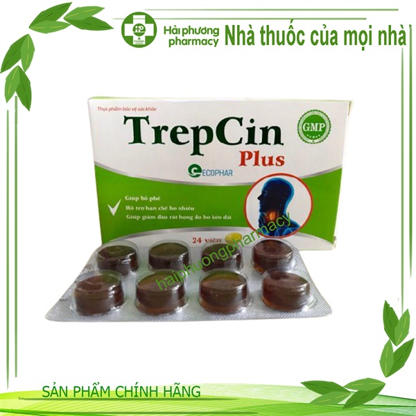 TREPCIN Plus – Viên ngậm giảm ho , giảm tăng tiết đờm dãi, giảm đau rát do ho kéo dài