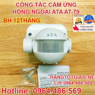 Công tắc cảm biến chuyển động hồng ngoại bật tắt đèn thông minh khi có người ATA AT-79 hàng chính hãng ATA