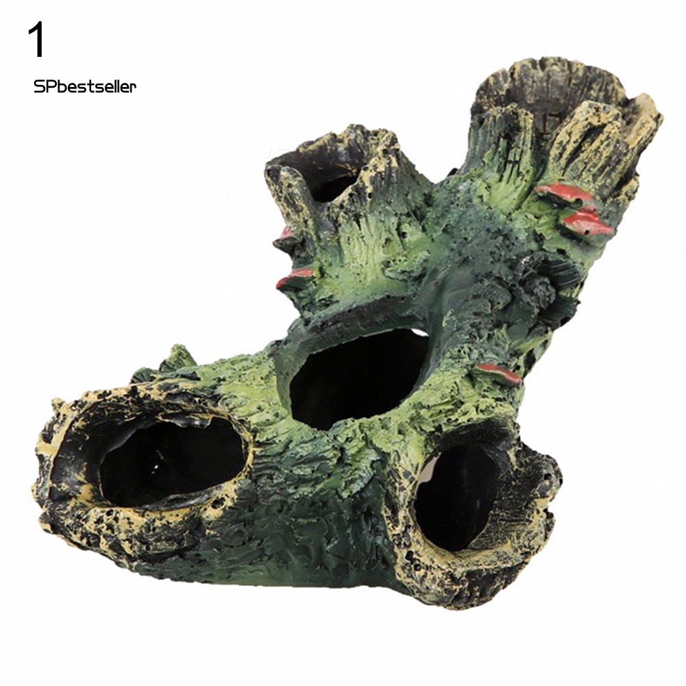 Hang động bằng gỗ nhân tạo thiết kế chân thực dùng trang trí bể cá