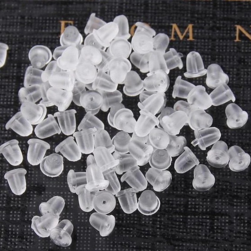 Set 100 nút chặn khuyên tai bằng silicon mềm chống rơi