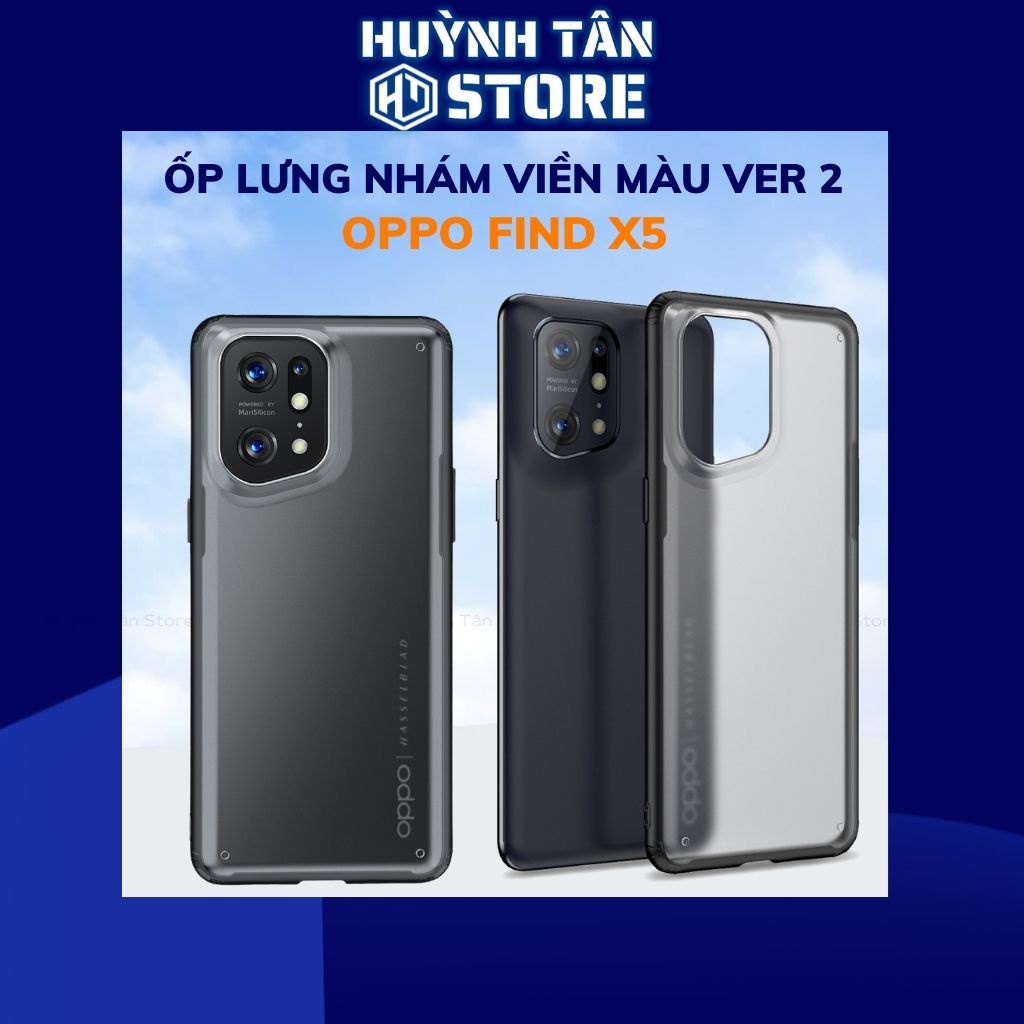 Ốp lưng oppo find x5 chống sốc bảo vệ camera chống vân tay nhám viền màu ver 2 phụ kiện điện thoại huỳnh tân store