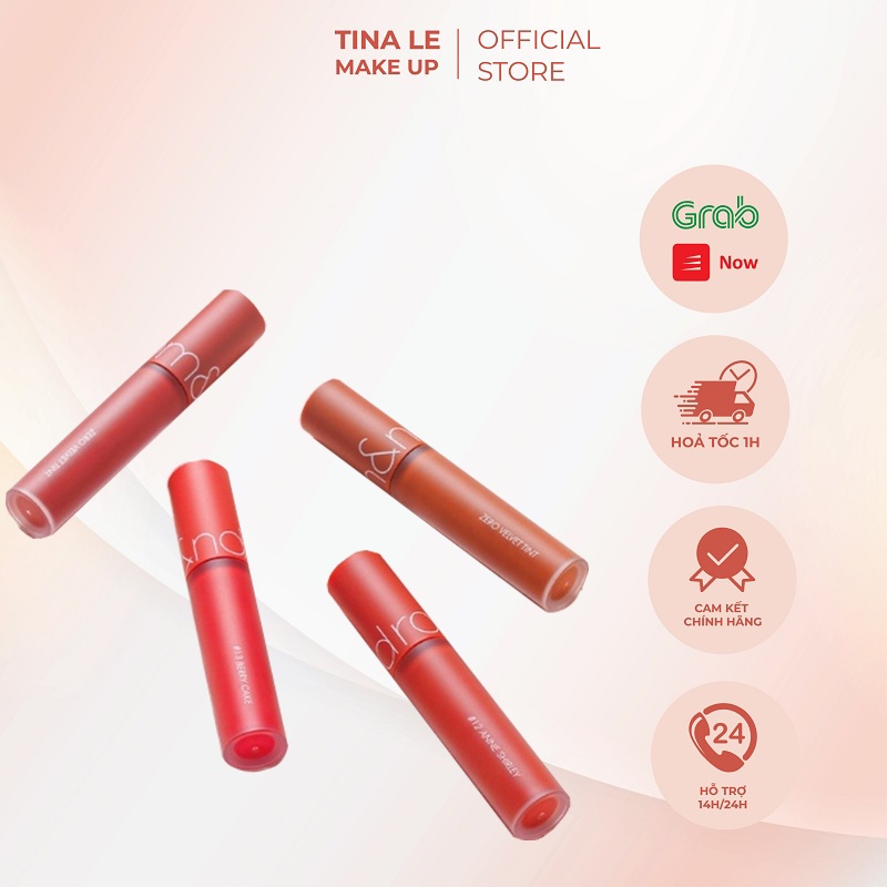 Son tint Romand Zero Velvet Tint 5.5g Hàn Quốc lên màu chuẩn, chất son mịn mượt dễ tán