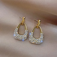 Bông Tai Mạ Bạc 925 Đính Đá Kim Cương Nhân Tạo Phong Cách Hàn Quốc Thời Trang