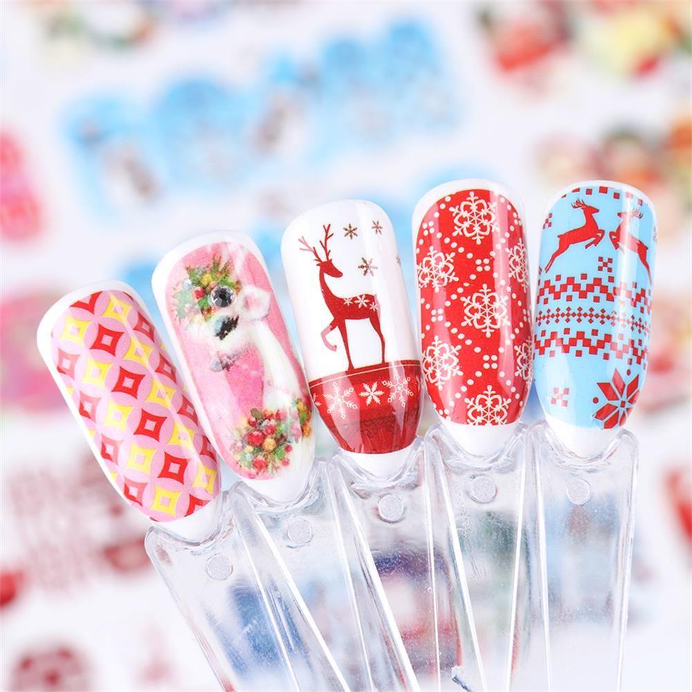 1 Miếng Dán Trang Trí Móng Tay Toàn Diện Họa Tiết Giáng Sinh