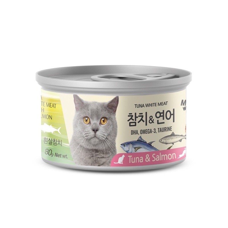 Pate MEOWOW tuna white cá ngừ trắng nguyên miếng cho mèo lon 80g