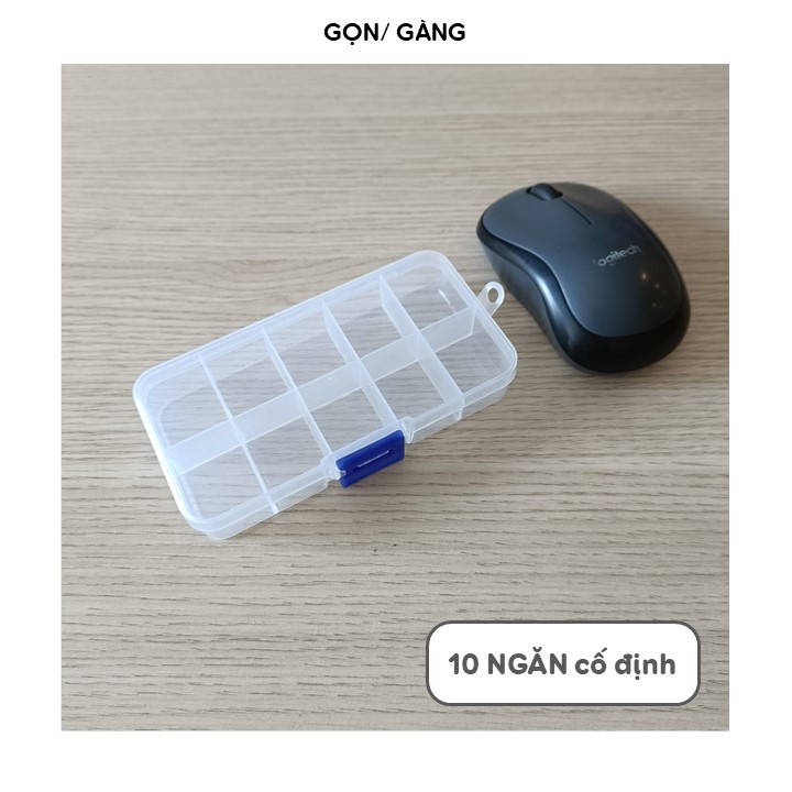 Hộp nhựa nhiều ngăn tháo rời 15 10 ngăn đựng trang sức phụ kiện linh kiện điện tử đồ làm nail đính đá Gọn Gàng