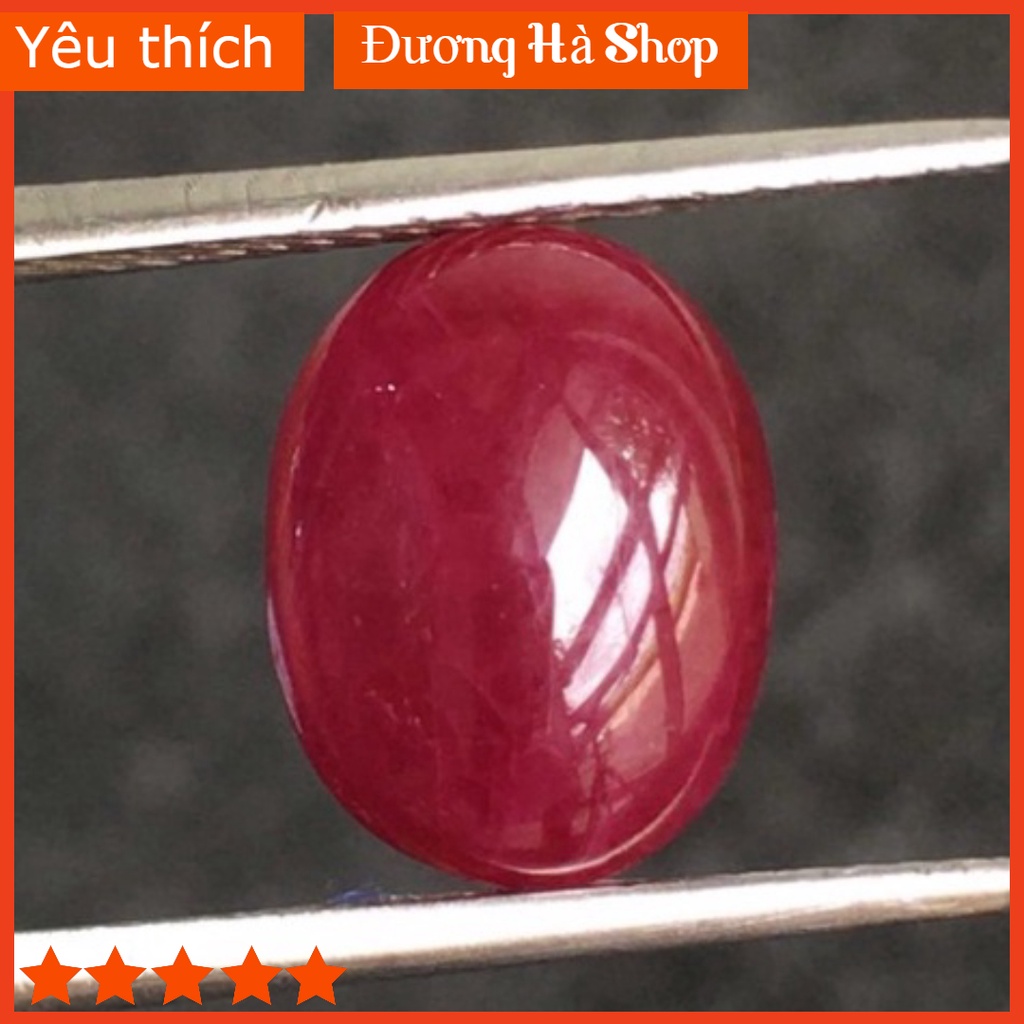 Đá Ruby Tự Nhiên Yên Bái 7,84Carat, Đỏ Đậm,Ép Vỉ Kiêm Định R1