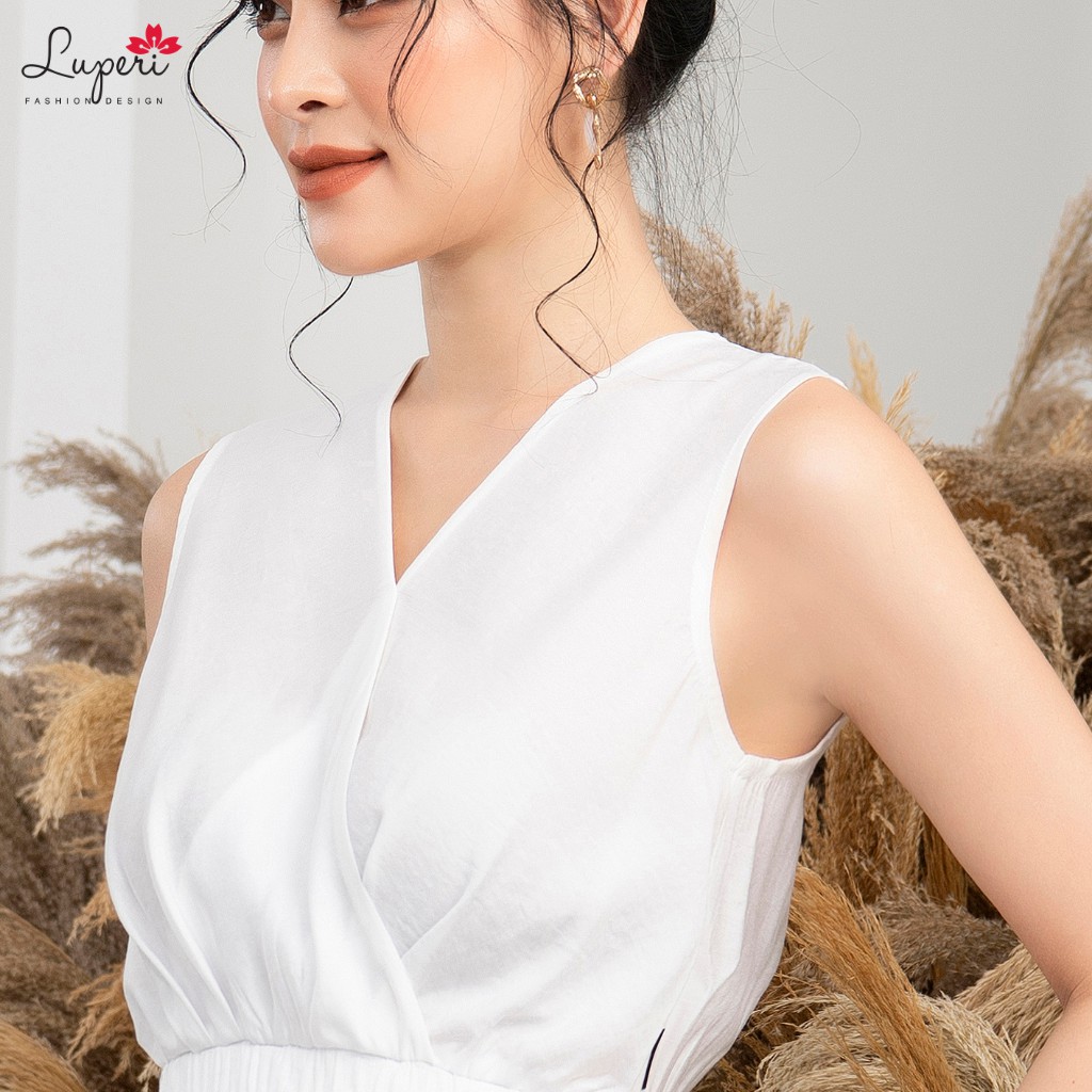 [Mã LT50 giảm 50k đơn 250k] Áo Sơ Mi Nữ Ngắn Tay Cách Điệu LUPERI LFSM1157 Chất Liệu Đũi Hàn Quốc Cho Nữ Công Sở