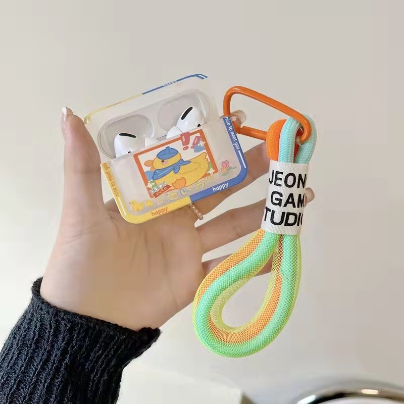 Vỏ Bảo Vệ Hộp Sạc Tai Nghe AirPods 1 / 2 / Pro Gen 3 / PRO2 Bằng Silicon Mềm Chống Sốc Hình Chú Vịt Dễ Thương Ốp