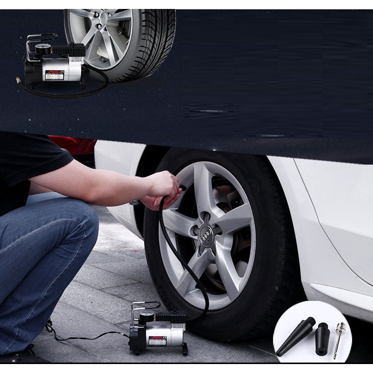 Máy Bơm Lốp Ô Tô Mini 12V - Máy Bơm Lốp Điện Công Suất Lớn