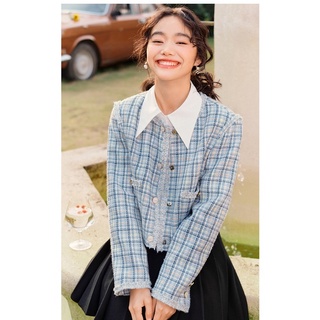 S110 áo khoác tweed xuất dư của seifini
