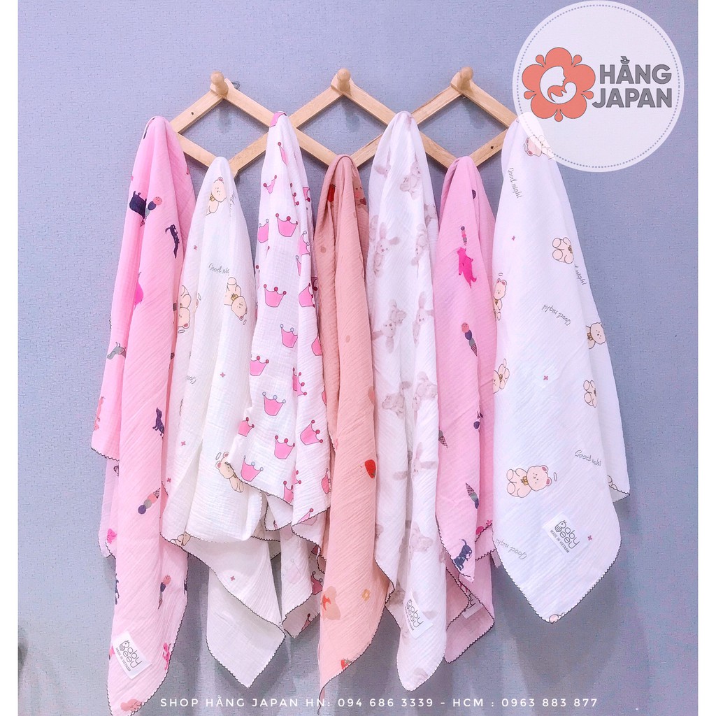 Khăn tắm đa năng BABYBEE 90x100cm muslim cotton organic siêu thấm, kháng khuẩn an toàn cho bé