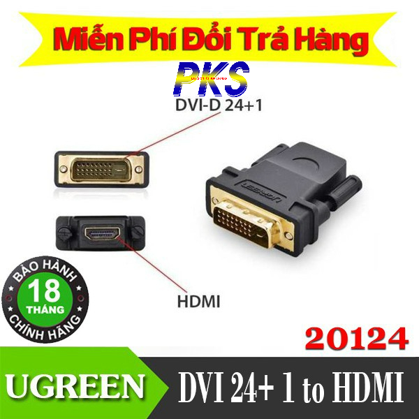 ĐẦU ĐỔI DVI SANG HDMI UGREEN 20124 - 20124