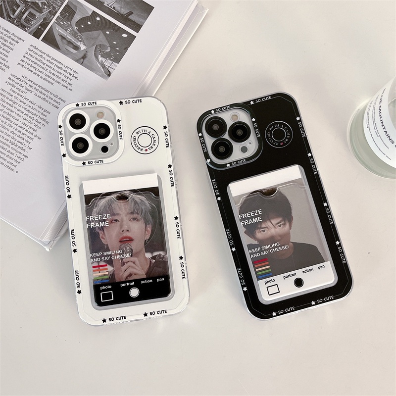 Ốp Điện Thoại Tpu Mềm Trong Suốt Chống Sốc Có Ngăn Đựng Thẻ Cho iPhone 14 13 12 11 Pro XS Max 7 8 Plus