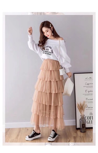 Chân váy voan 6 tầng hot hit - Hàng Quảng Châu