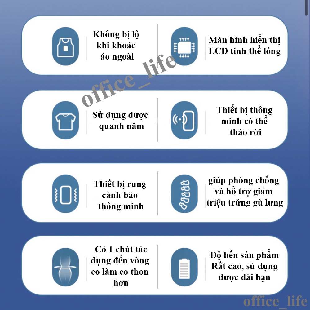 Đai Chống Gù Cảnh Báo Rung Thông Minh Màn Hình Kỹ Thuật Số Cao Cấp